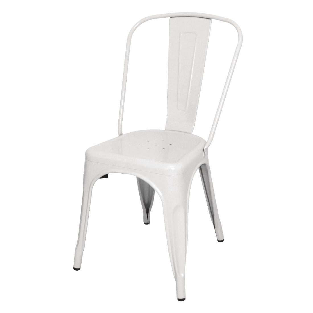 Chaises en acier blanc Bolero Bistro (lot de 4) — GL332