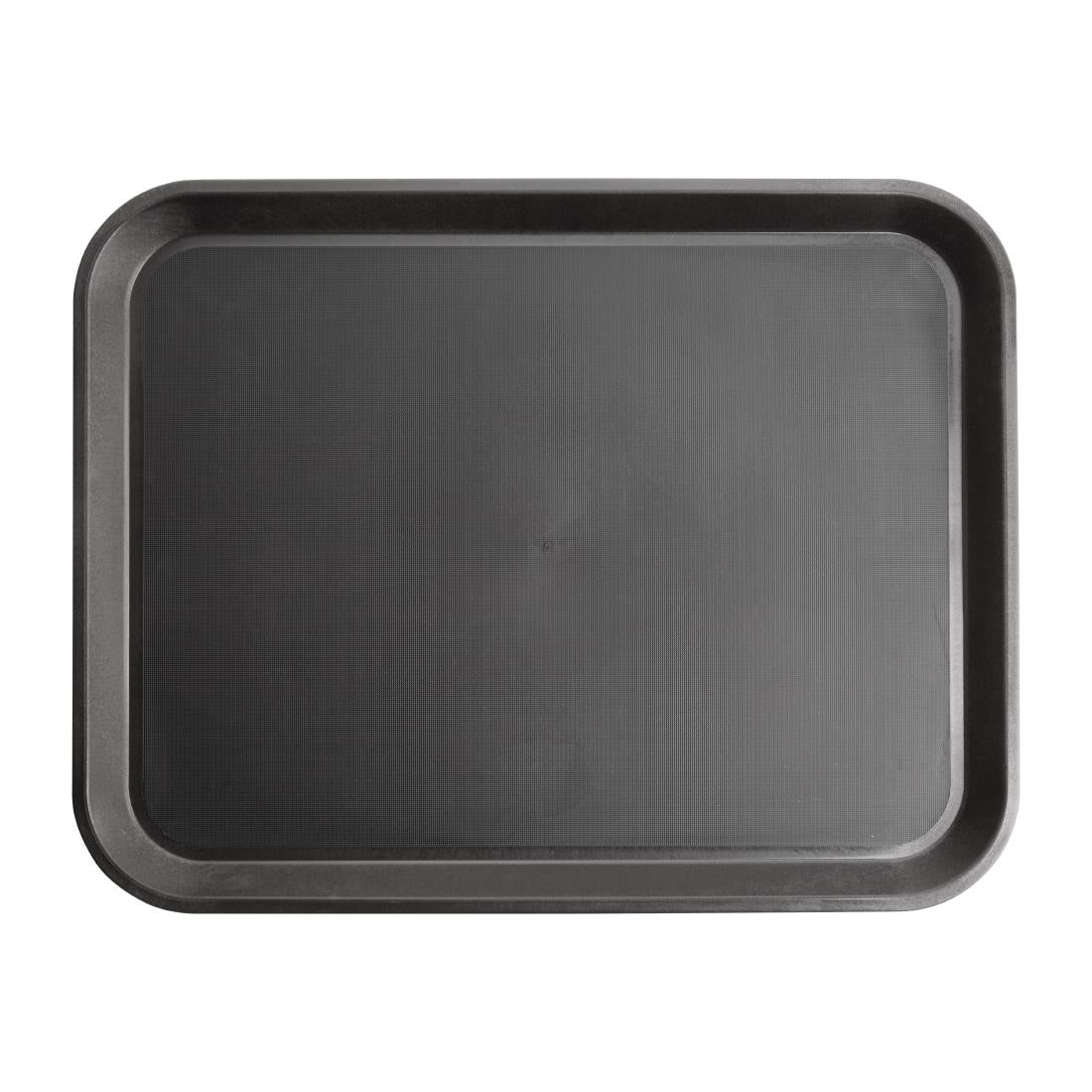 Plateau antidérapant rectangulaire en PP Olympia Kristallon noir 410 x 305mm — GM238