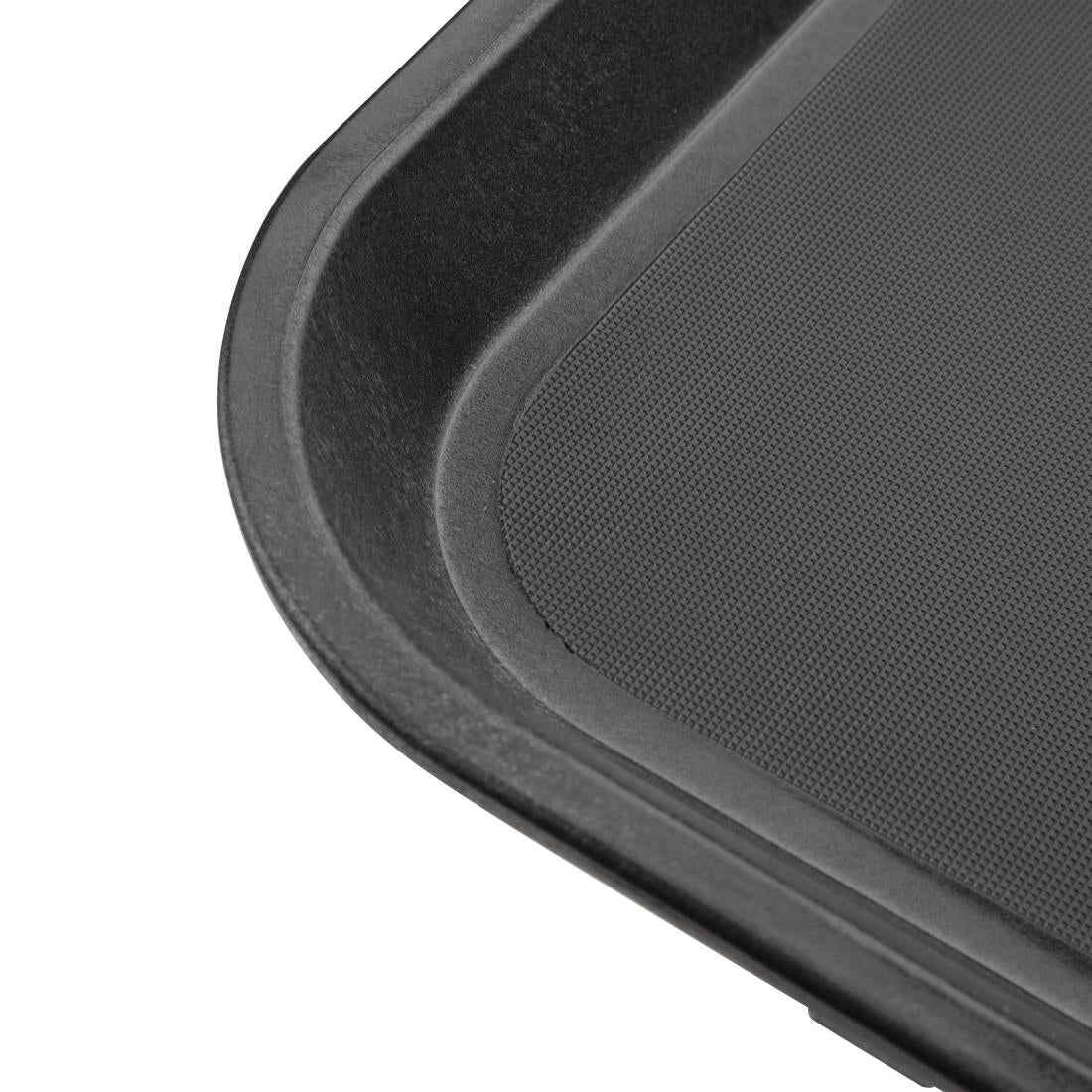 Plateau antidérapant rectangulaire en PP Olympia Kristallon noir 410 x 305mm — GM238