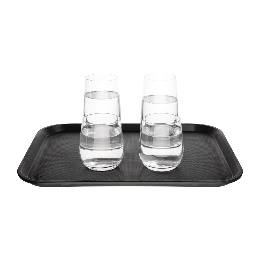 Plateau antidérapant rectangulaire en PP Olympia Kristallon noir 410 x 305mm — GM238
