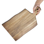Grande planche en acacia bords ondulés Olympia 355x250x15mm manche 85mm — GM264