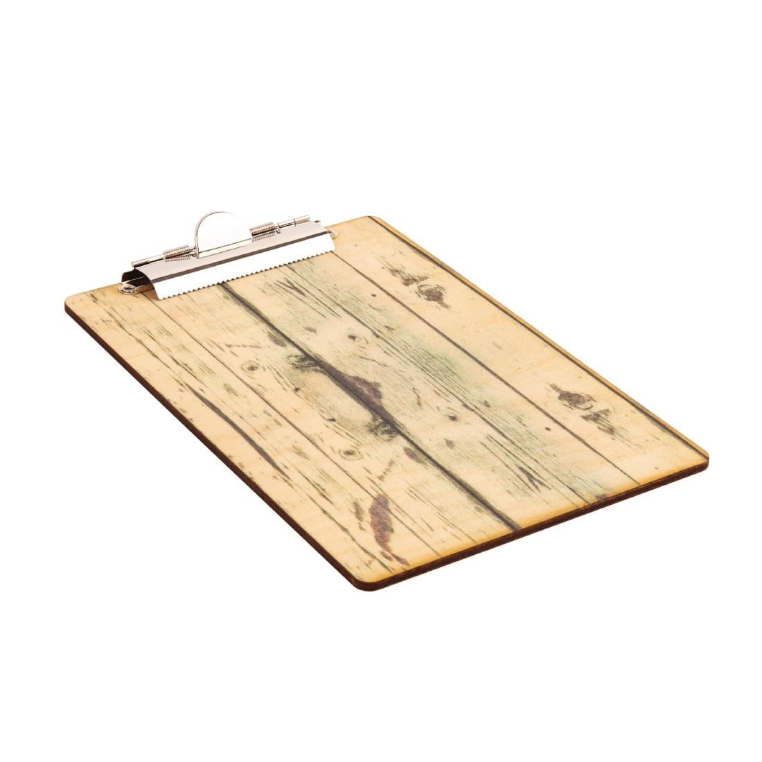 Plaque porte-menu effet bois clair Olympia A5 — GM301