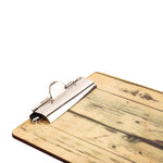 Plaque porte-menu effet bois clair Olympia A5 — GM301