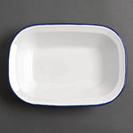 Plats de service rectangulaires acier émaillé Olympia 280x190mm (lot de 6) — GM510