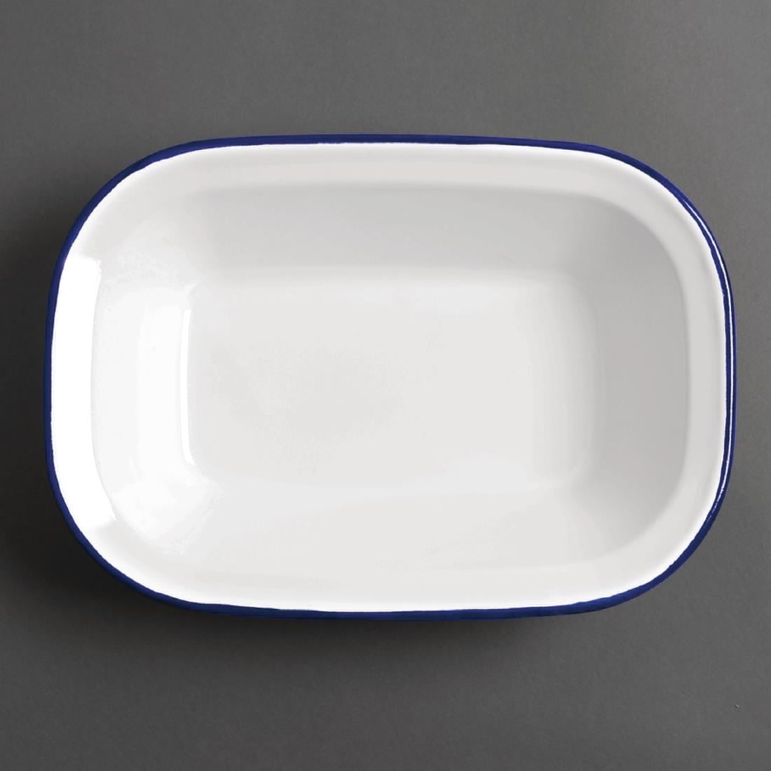 Plats de service rectangulaires acier émaillé Olympia 280x190mm (lot de 6) — GM510