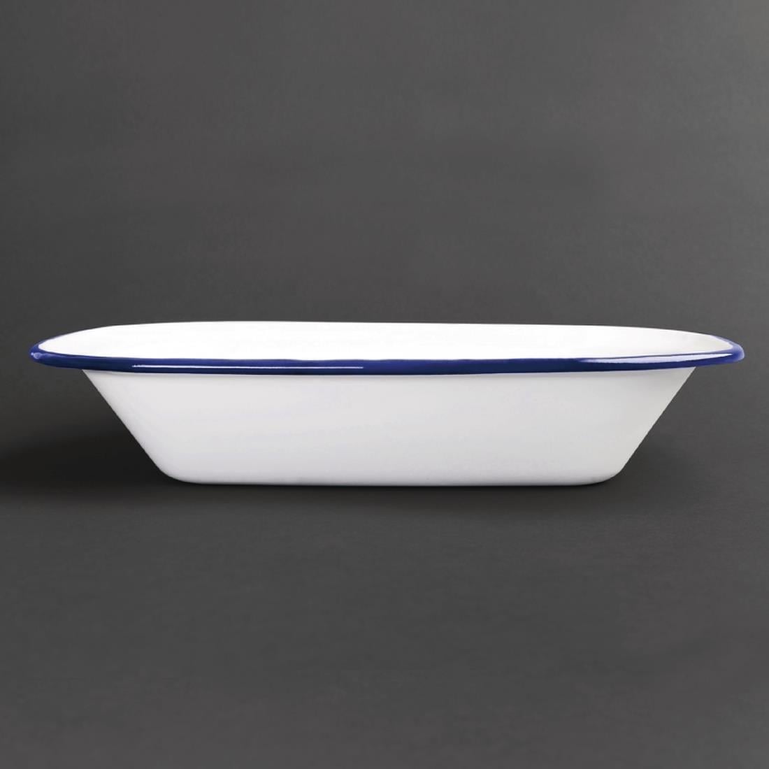 Plats de service rectangulaires acier émaillé Olympia 280x190mm (lot de 6) — GM510