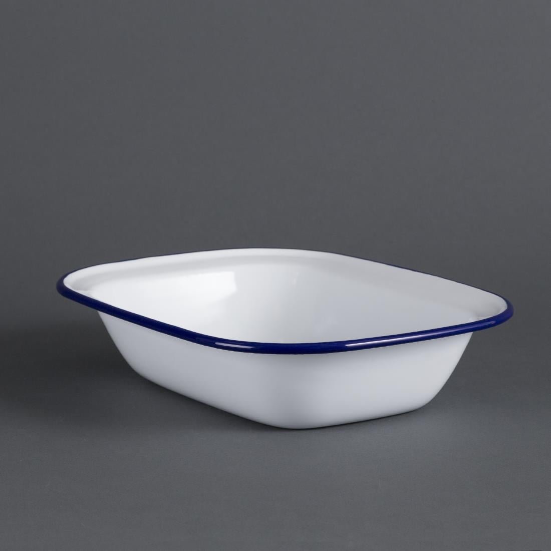 Plats de service rectangulaires acier émaillé Olympia 280x190mm (lot de 6) — GM510