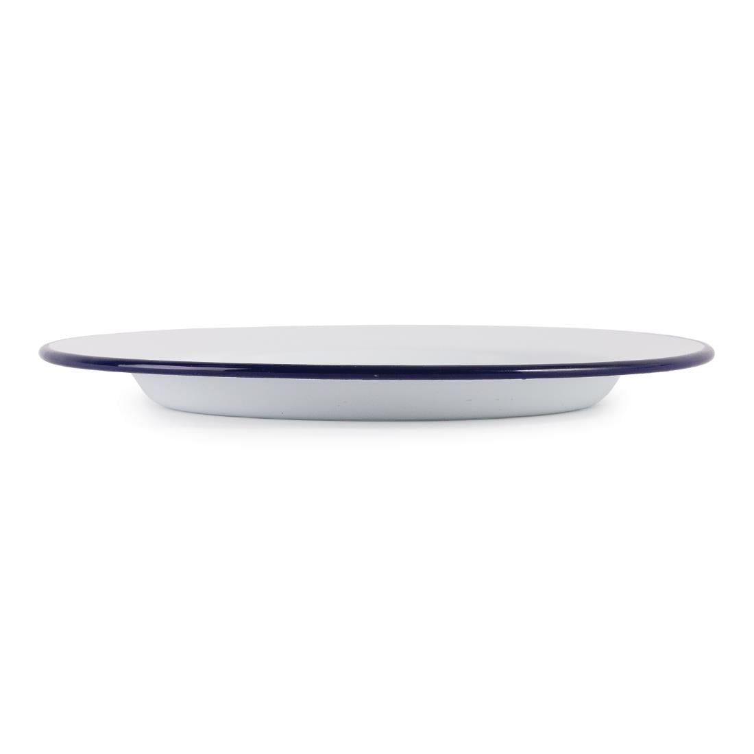 Assiettes plates en acier émaillé Olympia 245mm (lot de 6) — GM512