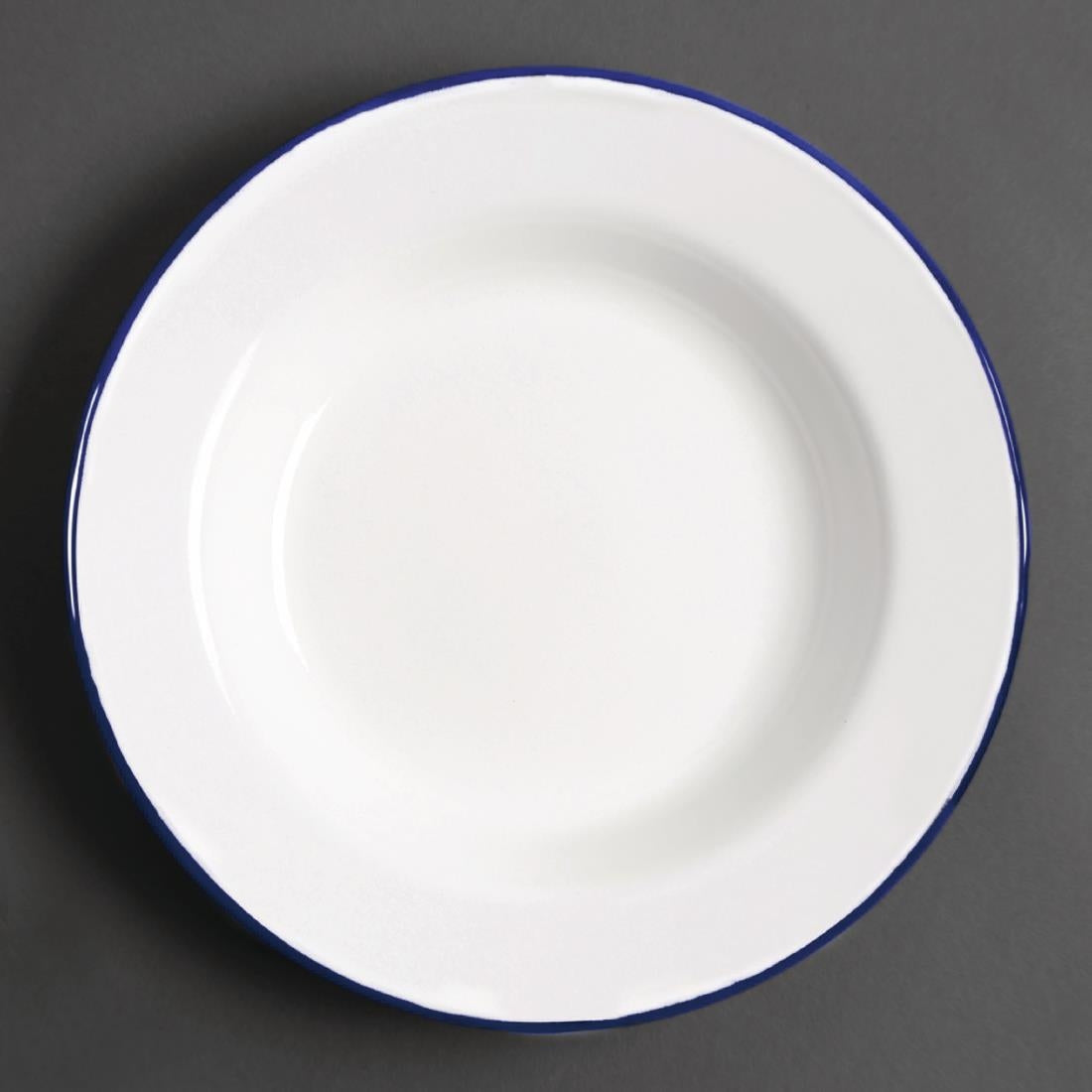 Assiettes creuses en acier émaillé Olympia 245mm (lot de 6) — GM513