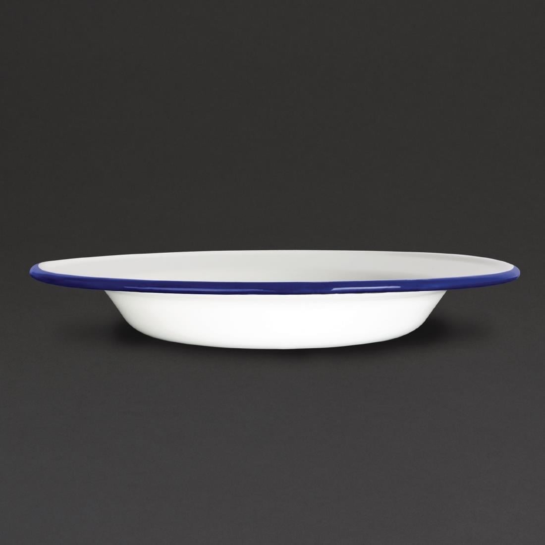 Assiettes creuses en acier émaillé Olympia 245mm (lot de 6) — GM513