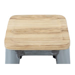 Tabourets hauts en acier galvanisé avec assise en bois Bolero Bistro (lot de 4) — GM638