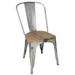 Chaises en acier avec assise en bois Bolero (lot de 4) — GM642
