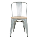 Chaises en acier avec assise en bois Bolero (lot de 4) — GM642