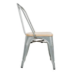 Chaises en acier avec assise en bois Bolero (lot de 4) — GM642