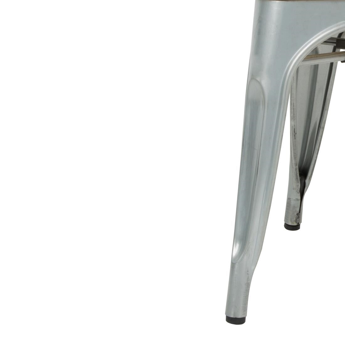 Chaises en acier avec assise en bois Bolero (lot de 4) — GM642