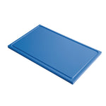 Planche à découper avec rigole GN1/1 en polyéthylène haute densité Gastro M bleue — GN336