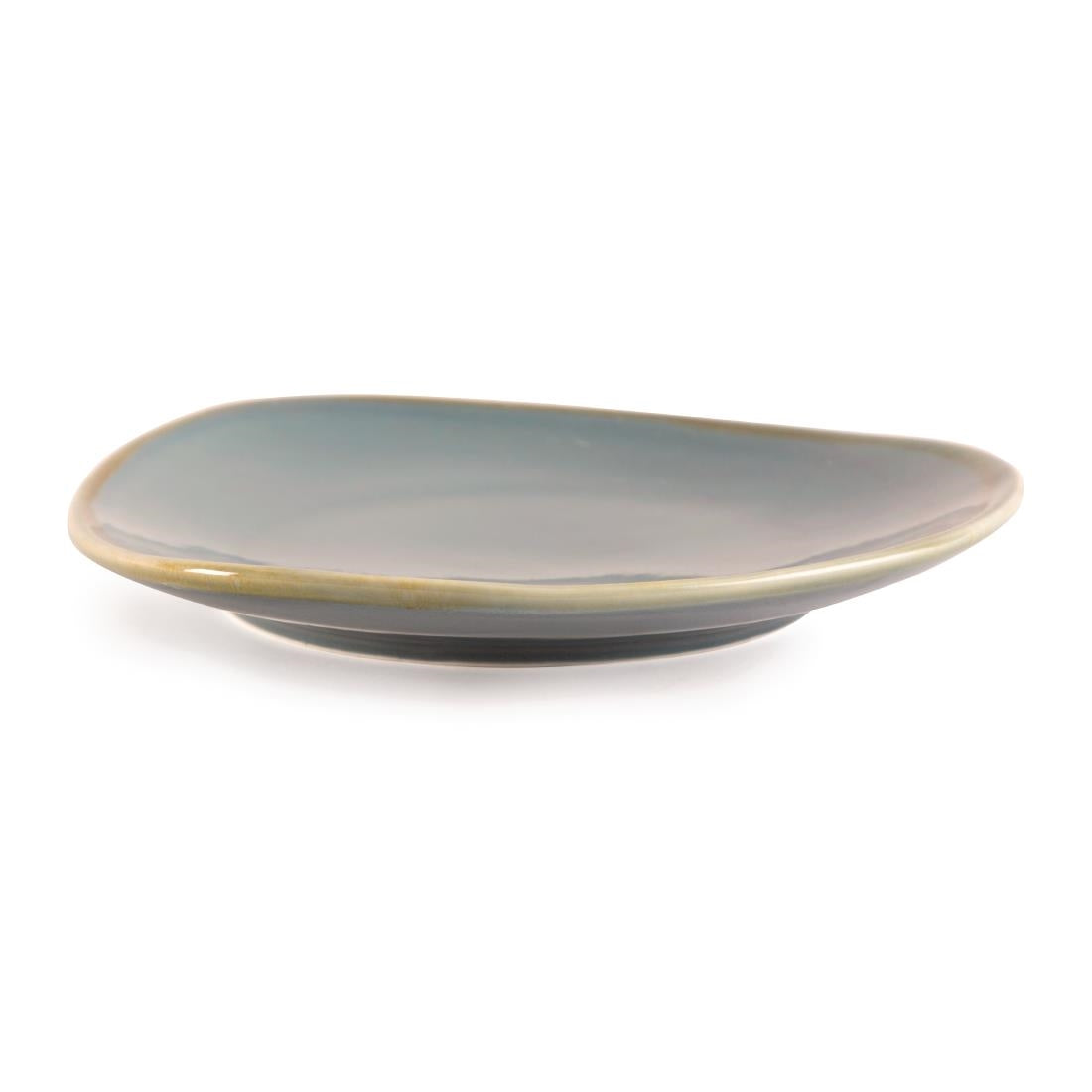 Assiettes triangulaires Olympia Kiln océan 230mm (lot de 6) — GP342