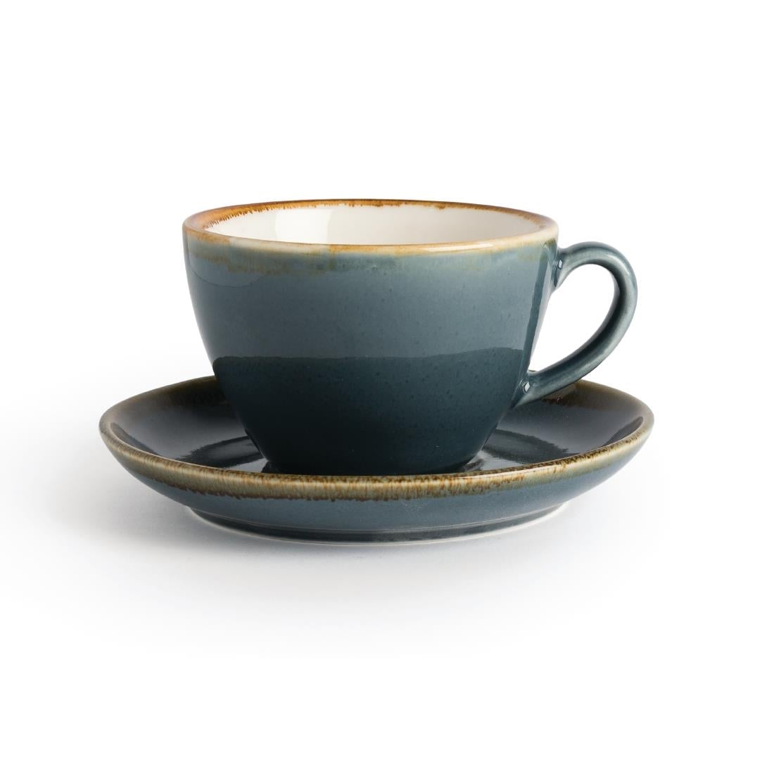 Soucoupe cappuccino Olympia Kiln couleur océan 160mm (lot de 6) — GP349