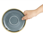 Soucoupe cappuccino Olympia Kiln couleur océan 160mm (lot de 6) — GP349