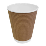 Gobelets boissons chaudes kraft paroi isolante ondulée Fiesta Recyclable 340ml (lot de 25) — GP445
