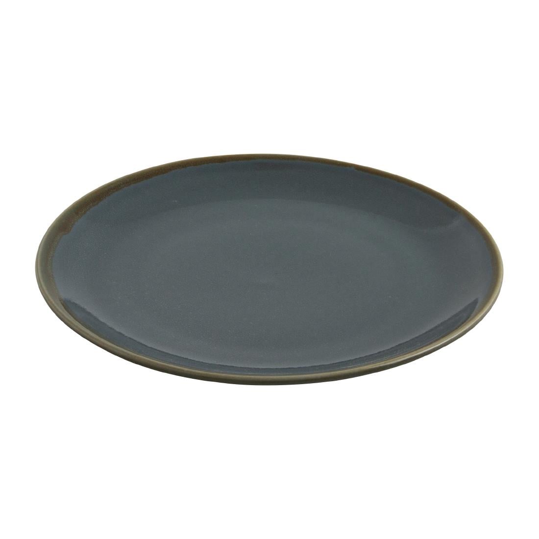 Assiettes Plates Rondes Couleur Océan Olympia Kiln 280mm (Lot de 4) — GP465