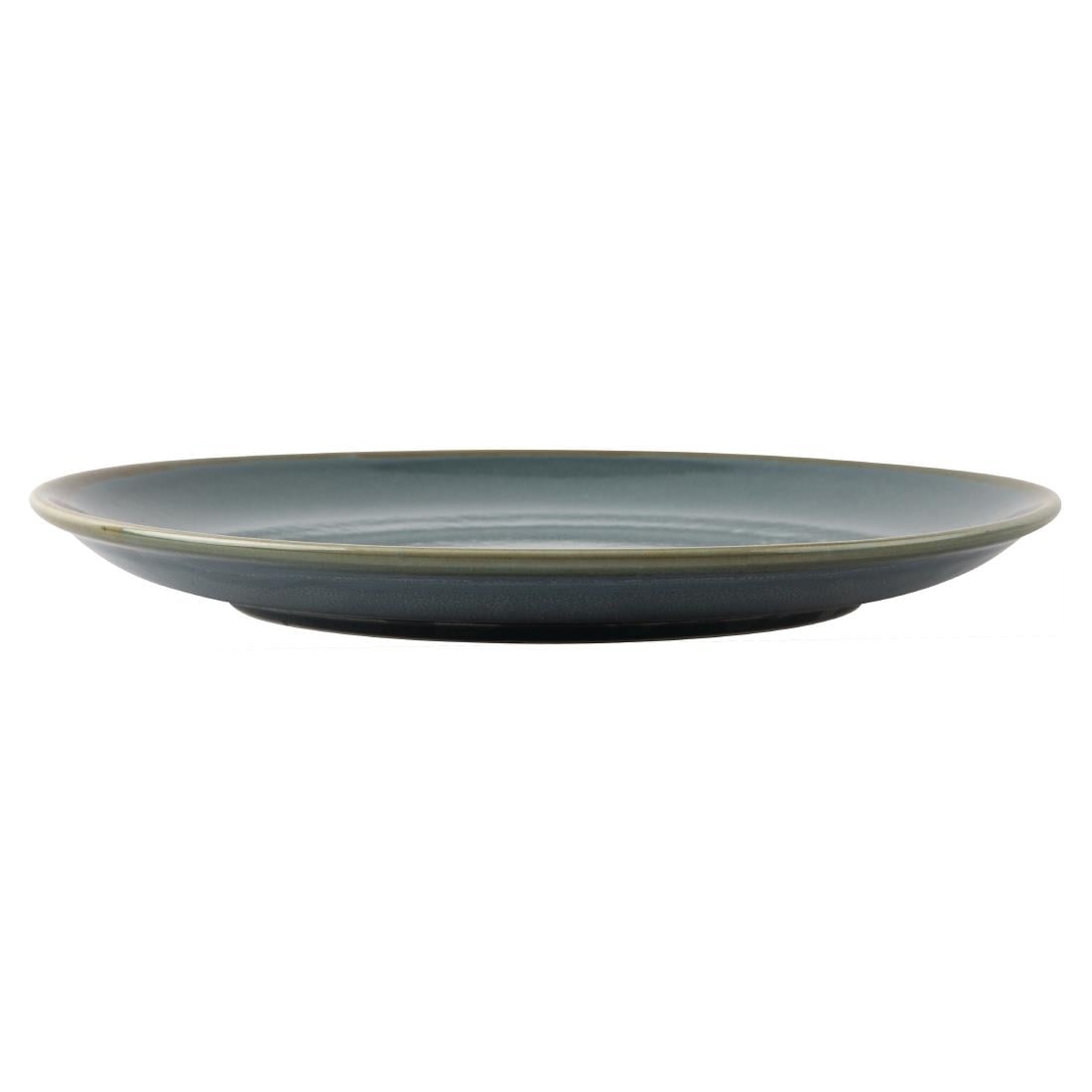 Assiettes Plates Rondes Couleur Océan Olympia Kiln 280mm (Lot de 4) — GP465