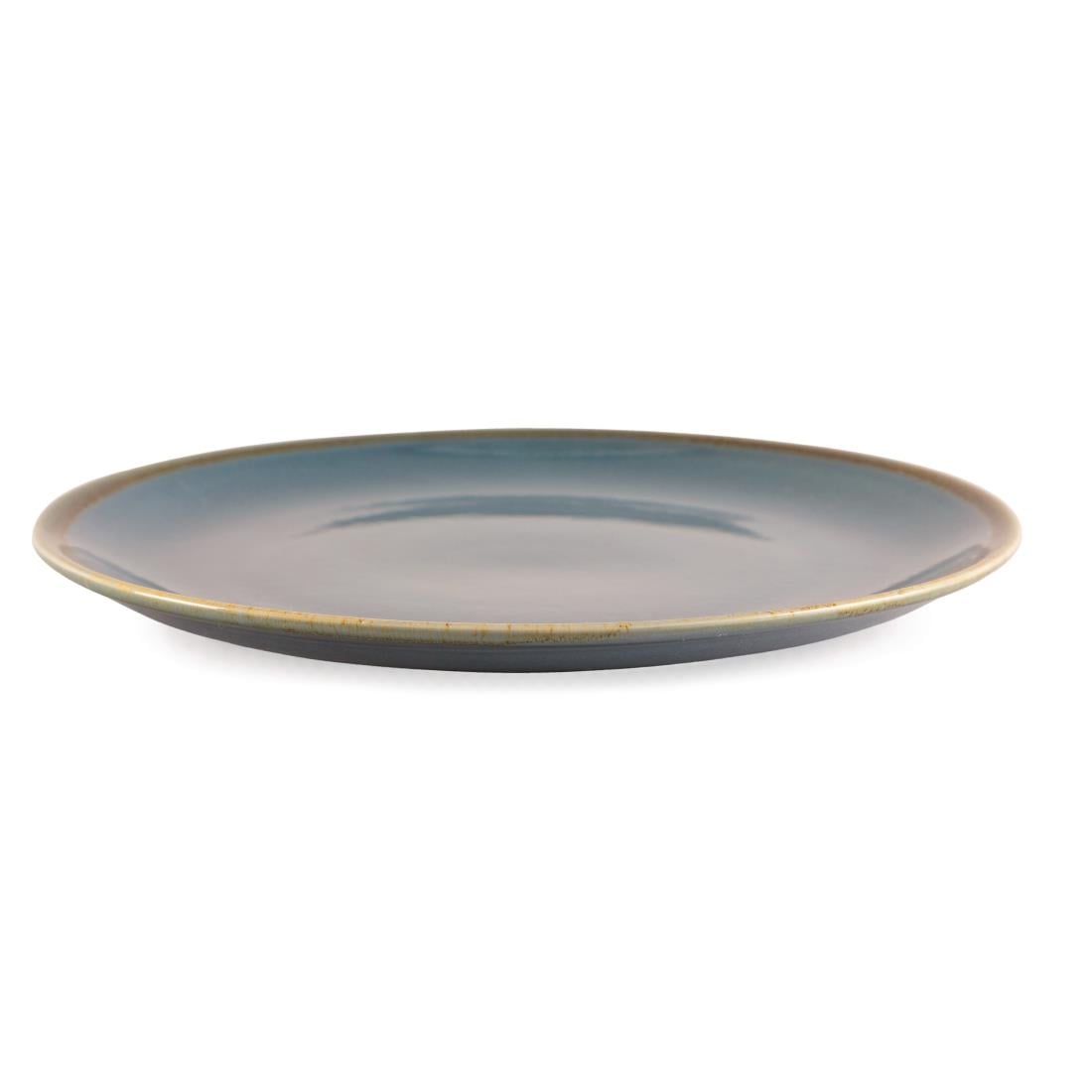 Assiettes Plates Rondes Couleur Océan Olympia Kiln 280mm (Lot de 4) — GP465