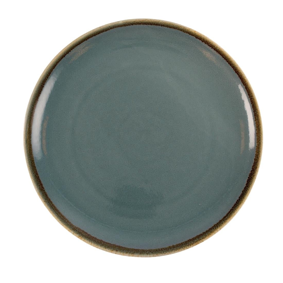 Assiettes Plates Rondes Couleur Océan Olympia Kiln 280mm (Lot de 4) — GP465