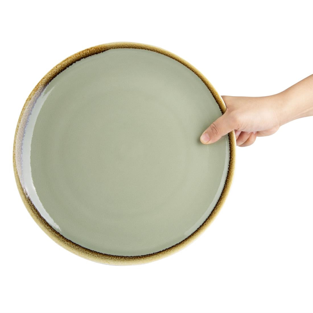 Assiettes plates rondes Olympia Kiln mousse 280mm (lot de 4) — GP475
