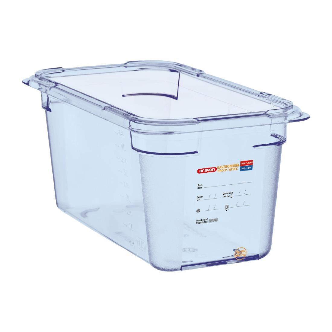 Boîte hermétique bleue en ABS sans BPA Araven GN1/3 150mm — GP580