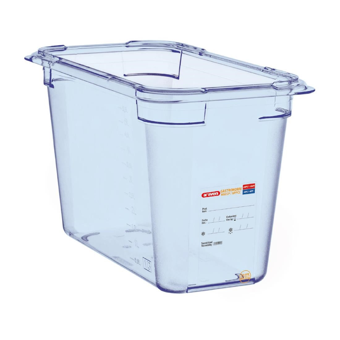 Boîte hermétique bleue en ABS sans BPA Araven GN1/3 200mm — GP581