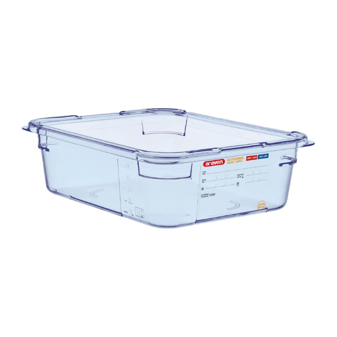 Boîte hermétique bleue en ABS sans BPA Araven GN1/2 100mm — GP584