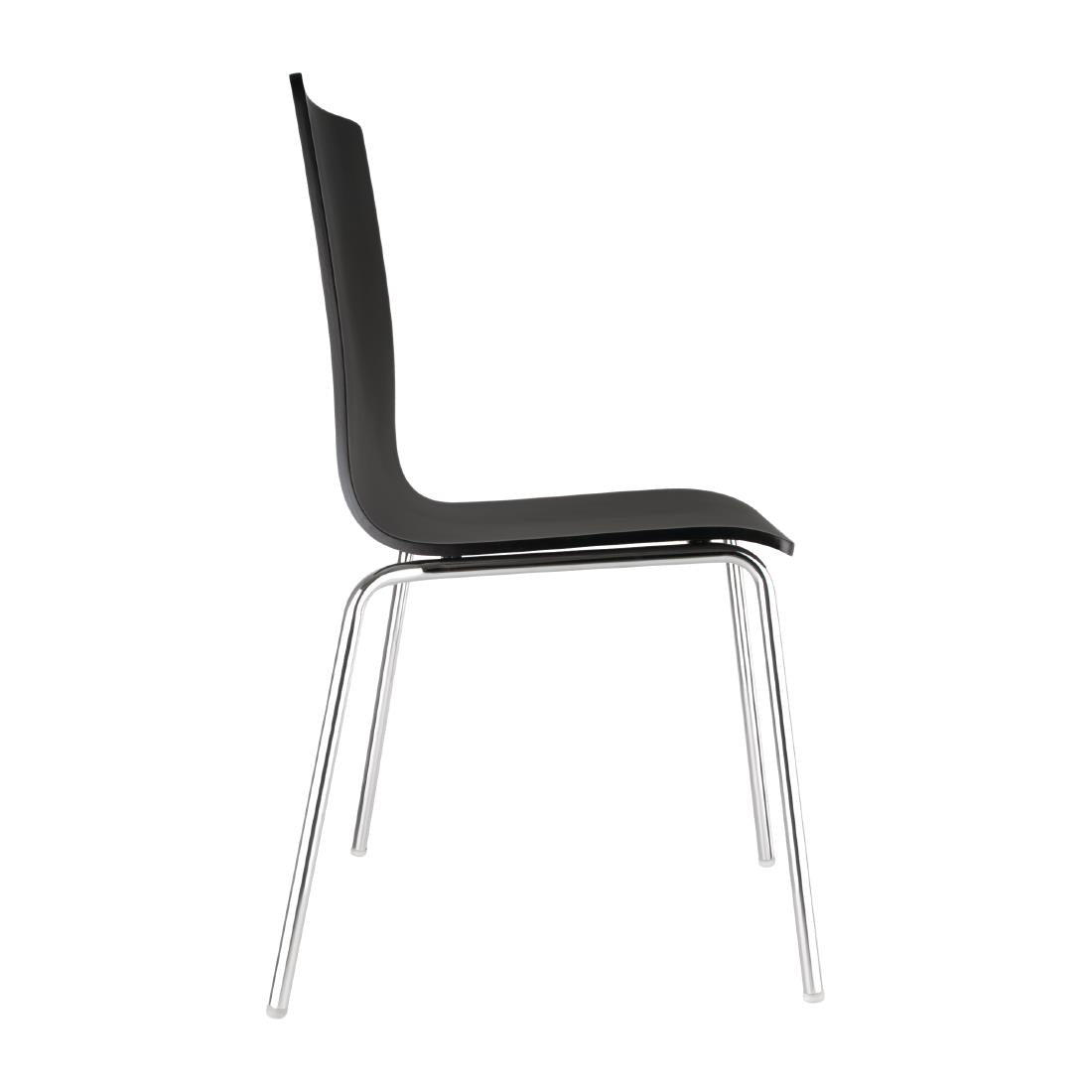 Chaise dossier carré noire Bolero lot de 4 — GR345