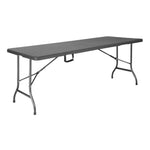 Table pliante rectangulaire en rotin PE Bolero noire — GR770