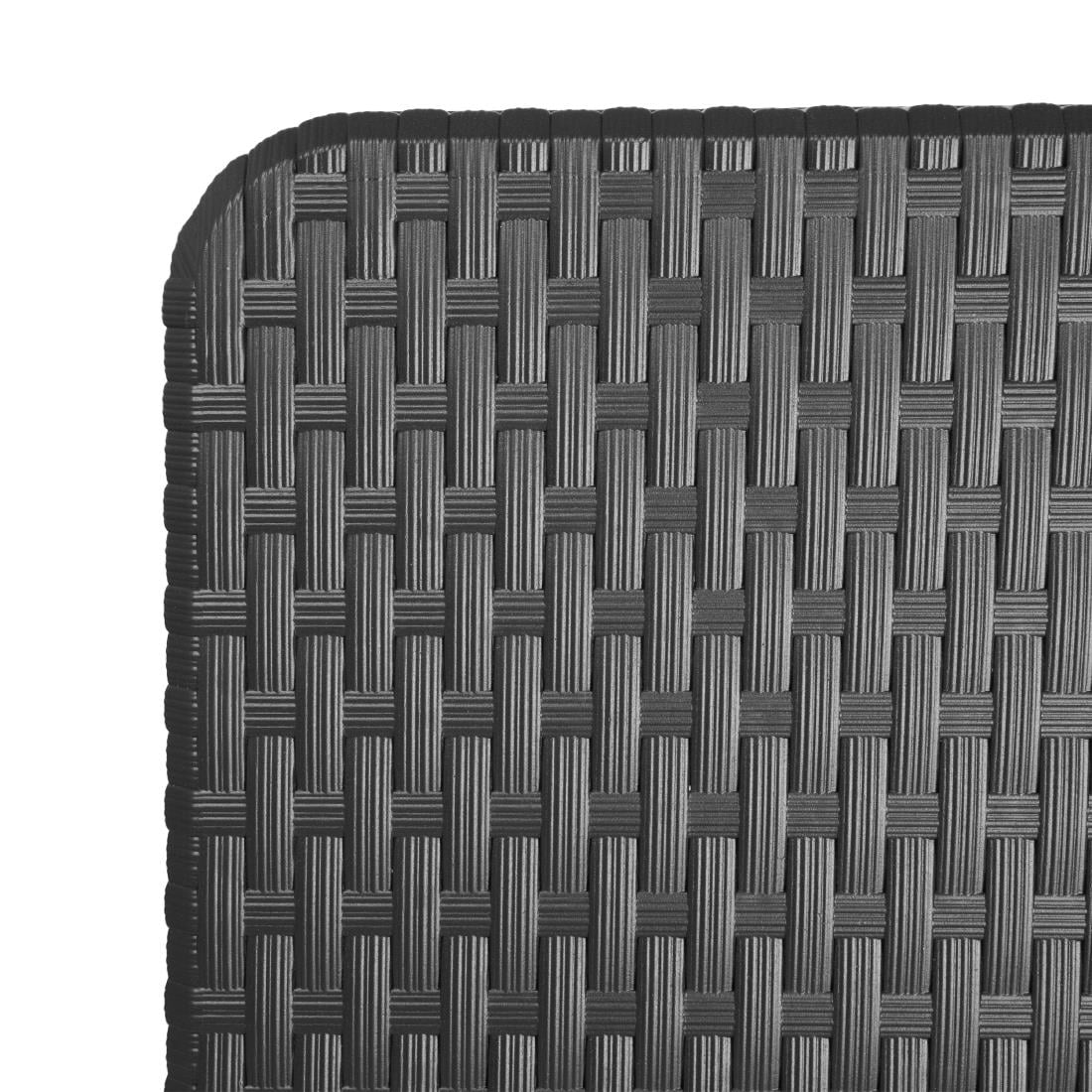 Table pliante rectangulaire en rotin PE Bolero noire — GR770