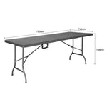 Table pliante rectangulaire en rotin PE Bolero noire — GR770