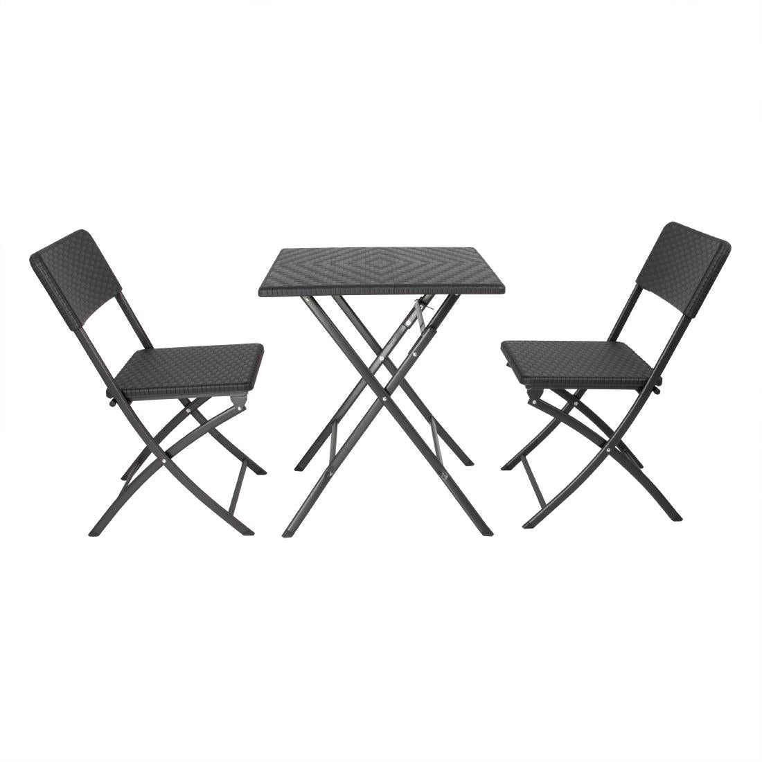 Table pliante carrée Bolero noire 620mm — GR772