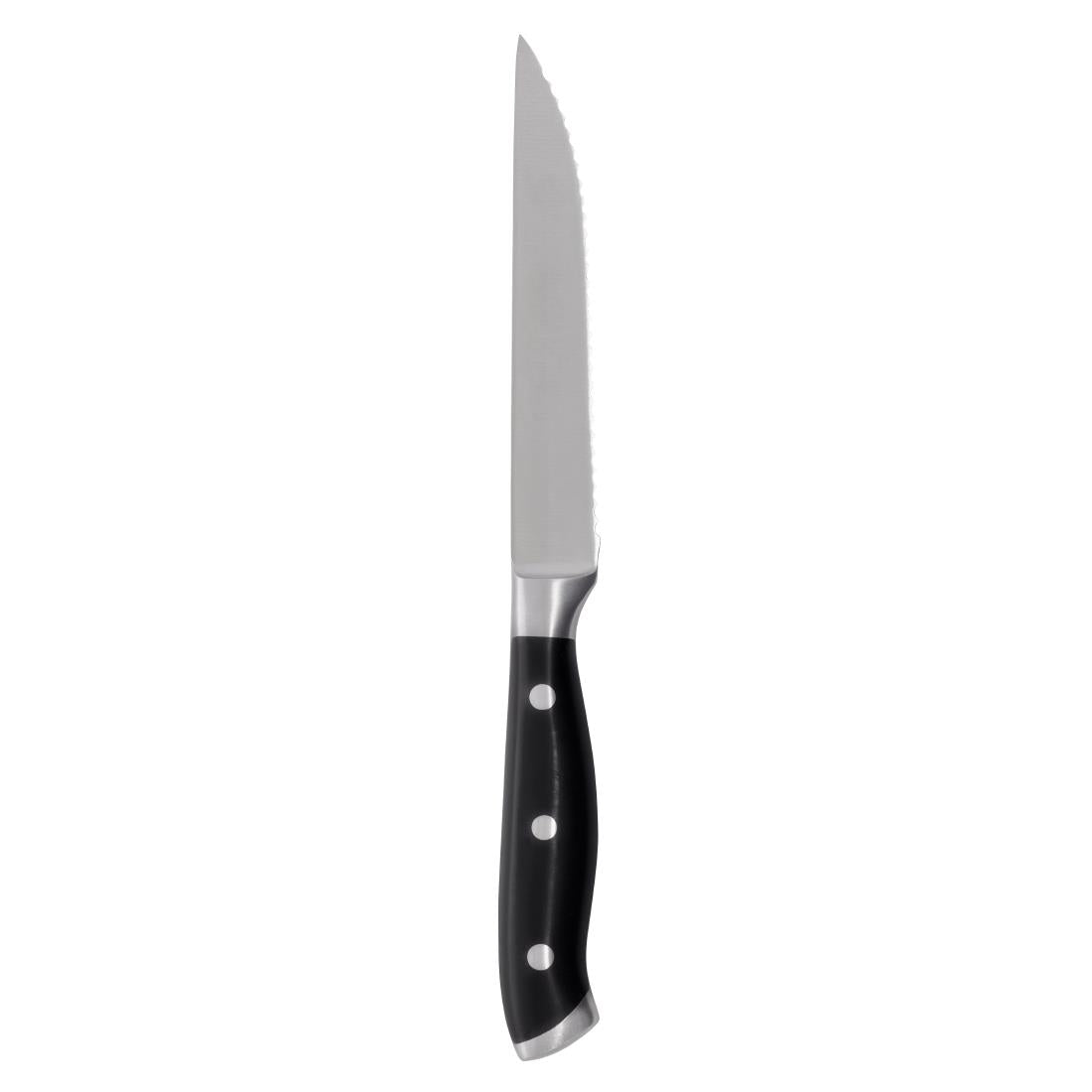 Couteaux à steak rivetés Olympia Premium avec manches en ABS noir (lot de 6) — GR919