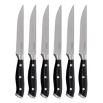 Couteaux à steak rivetés Olympia Premium avec manches en ABS noir (lot de 6) — GR919