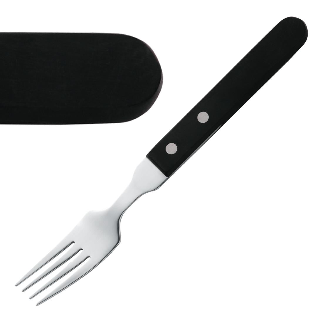 Fourchette à steak Amefa manche noir 196mm (lot de 12) — H002