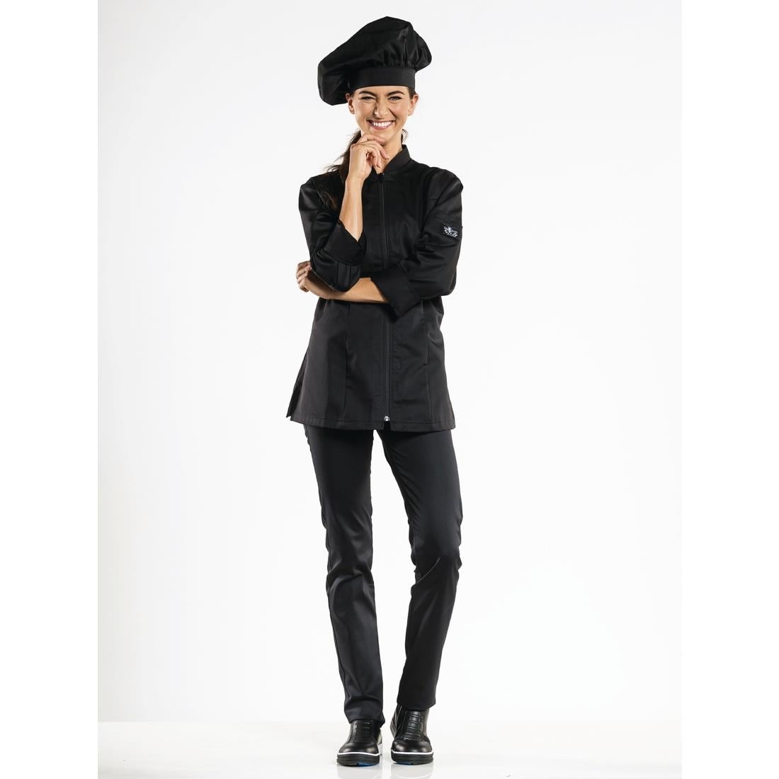 Veste de cuisine femme Chaud Devant Monza noire XXXL — H624-XXXL