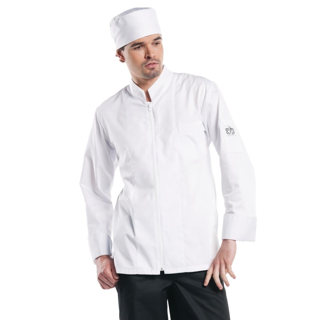 Veste de cuisine mixte Chaud Devant Monza manches longues blanche XXL — H625-XXL