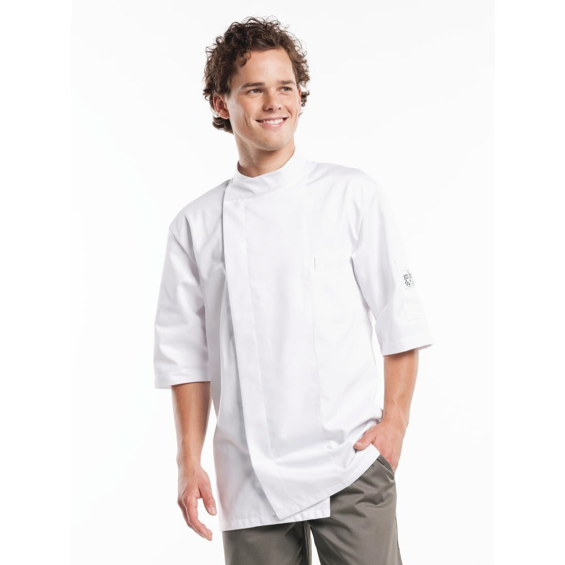 Veste de cuisine manches courtes Chaud Devant Bacio blanche S — H632-S