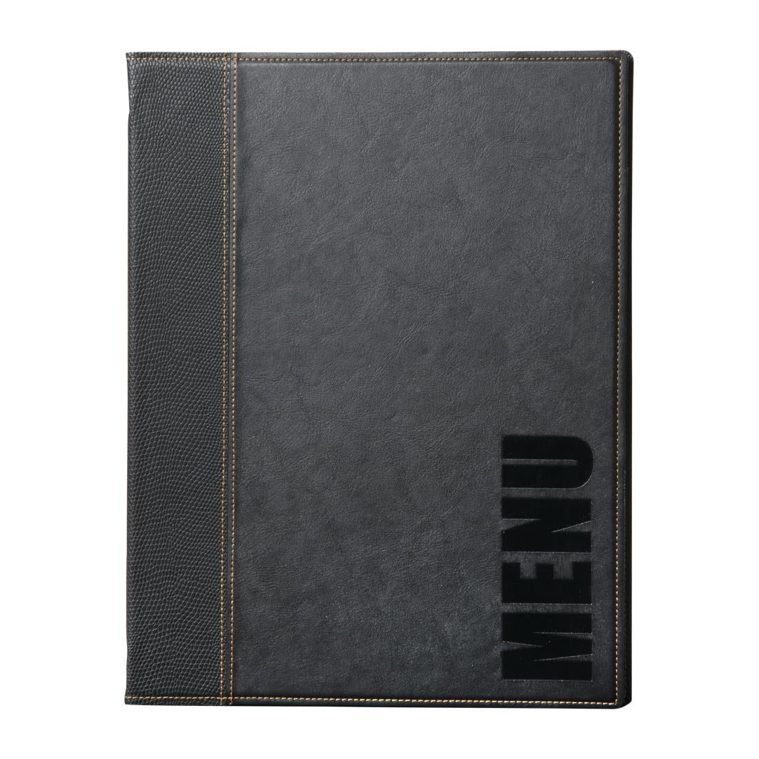 Protège-menus contemporain Securit A5 noir — H714