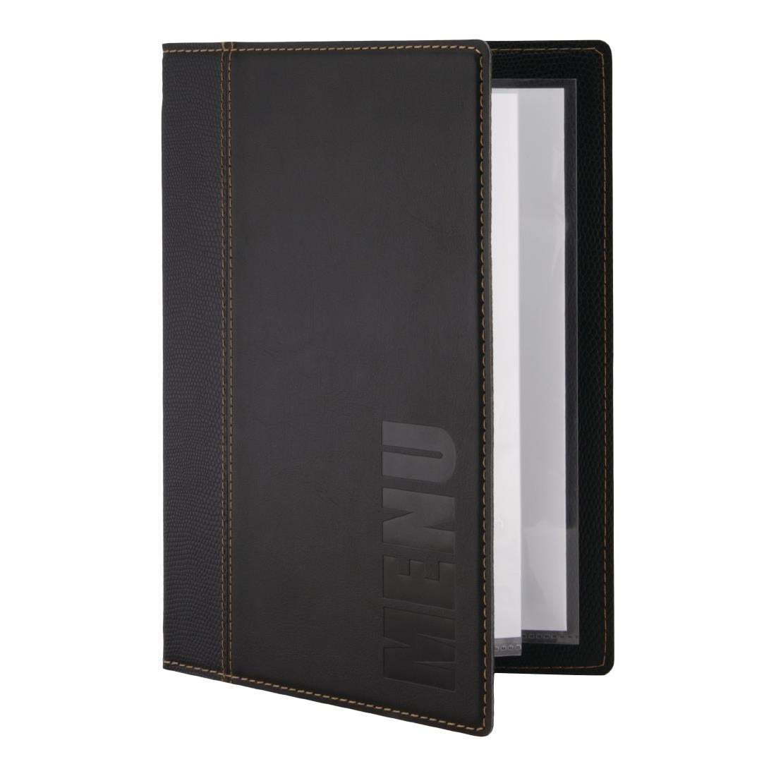 Protège-menus contemporain Securit A5 noir — H714