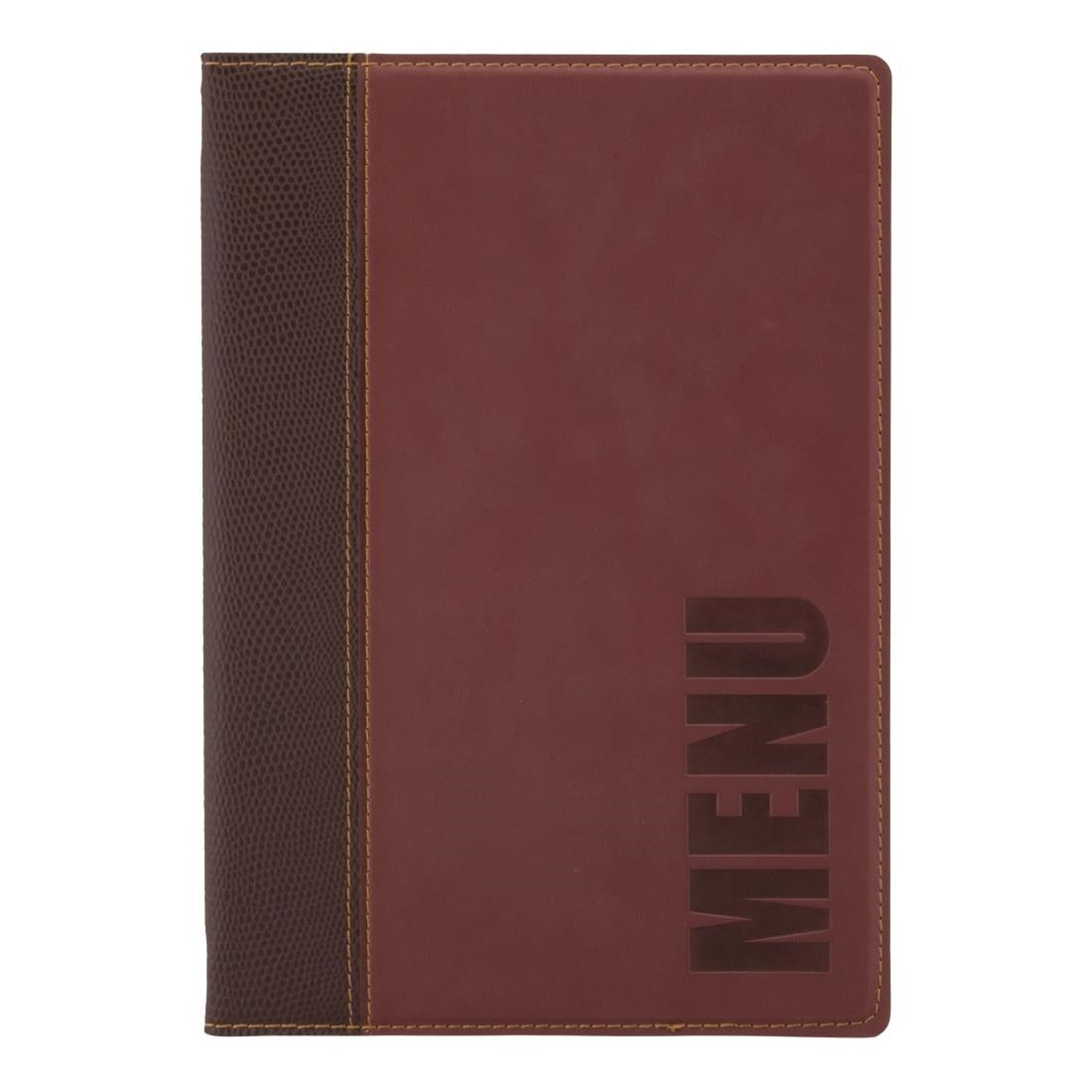 Protège-menus contemporain Securit A5 rouge foncé — H718