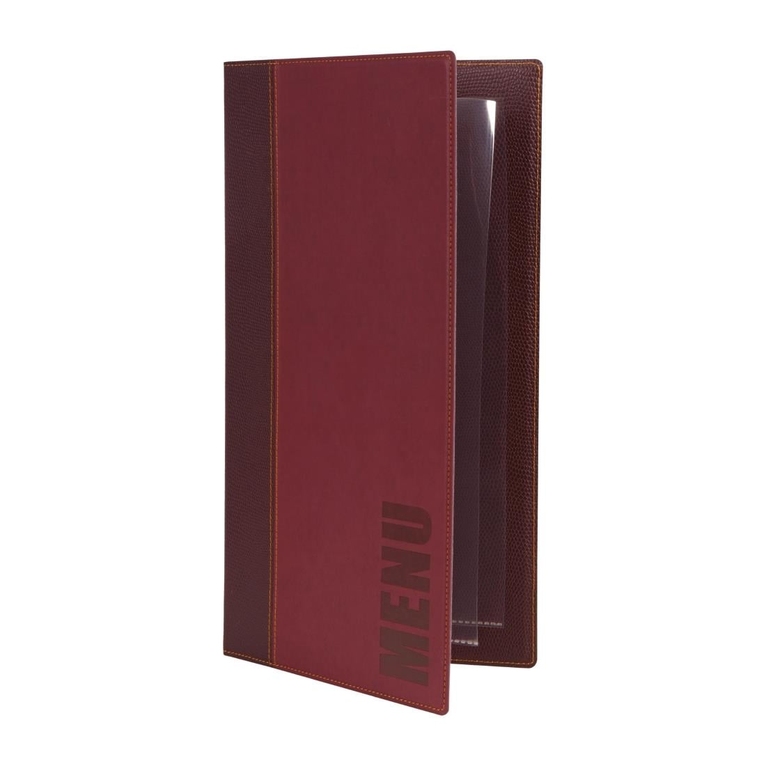 Protège-menus contemporain Securit A5 rouge foncé — H718
