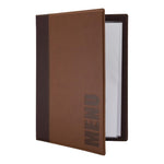 Protège-menus contemporain Securit A4 marron clair — H721