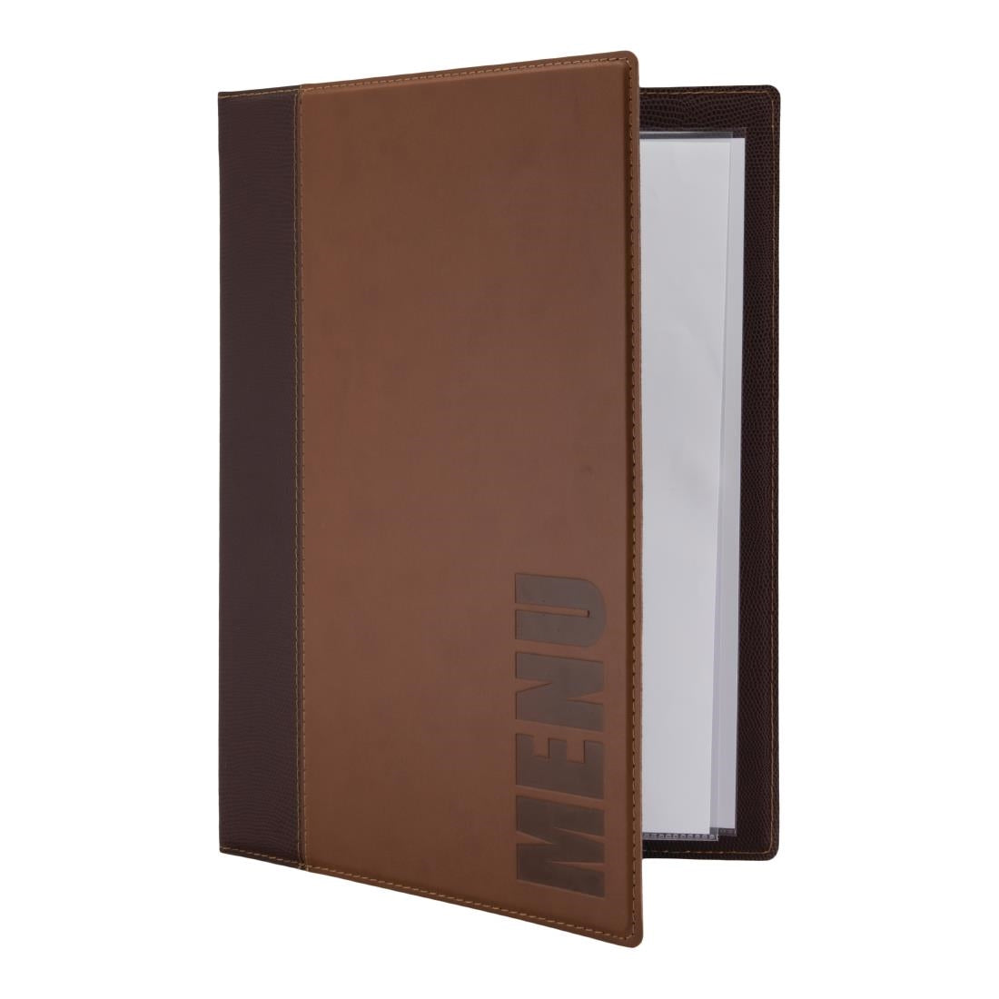 Protège-menus contemporain Securit A4 marron clair — H721
