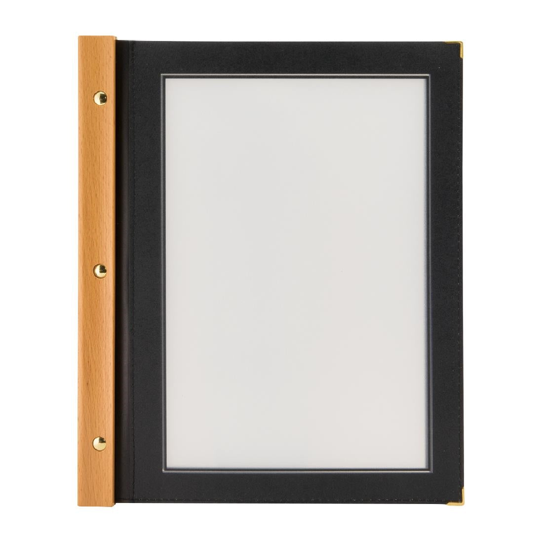 Protège-menu en bois Securit noir A4 — H735